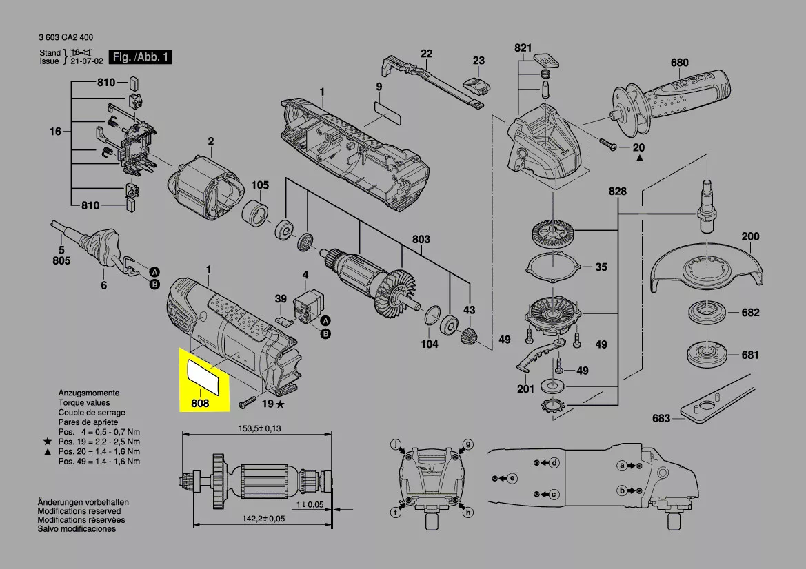étiquette N° type réf. 2 609 007 153 Bosch